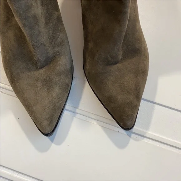 New Linea Paolo Sevilla II Suede Bootie Dark Olive 7 - Picture 2 of 7